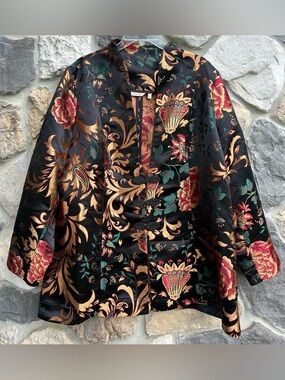 Soft Surroundings Jacket Size 2X Ornate Baroque Statement Piece Metallic Thread